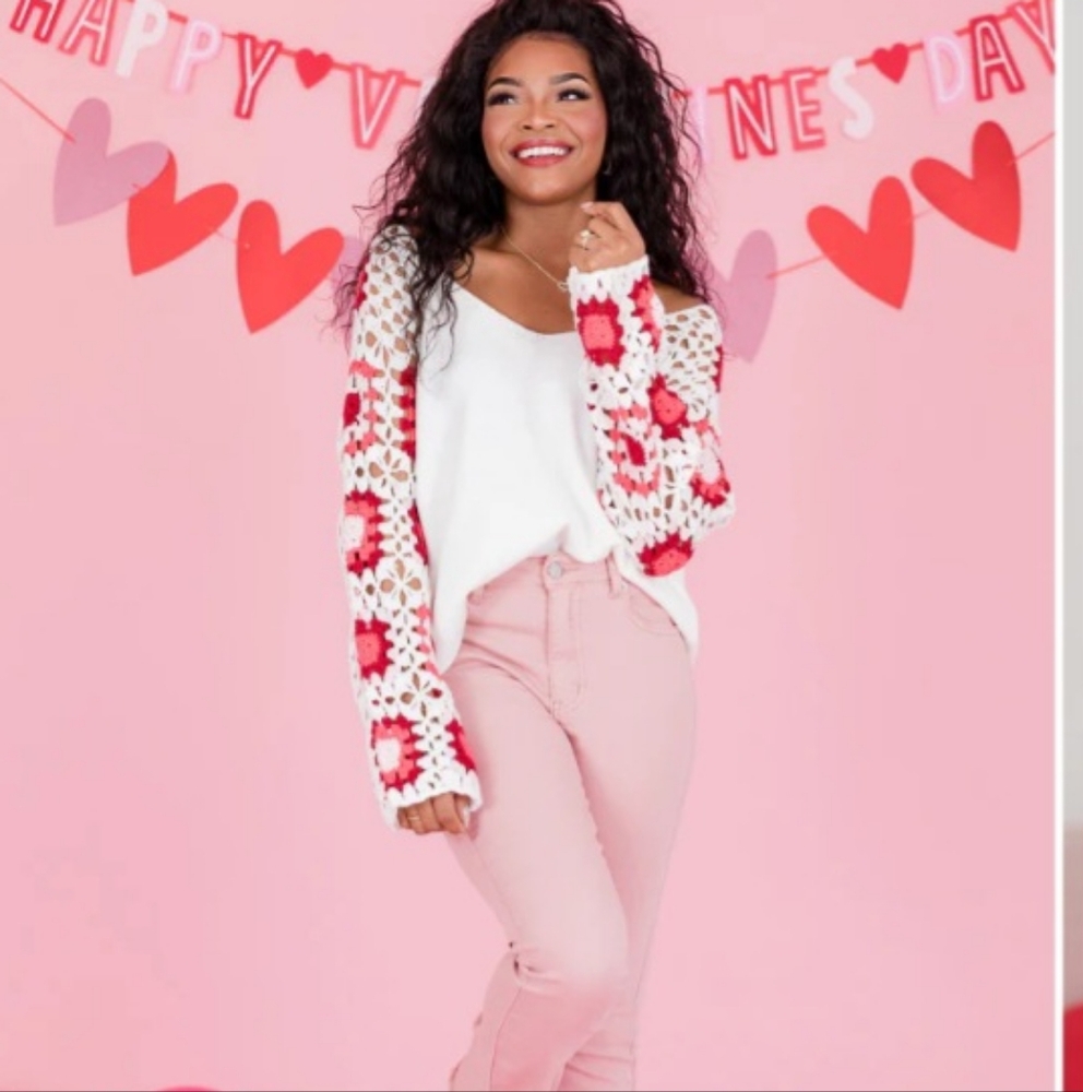 Off the shoulders crochet sweater